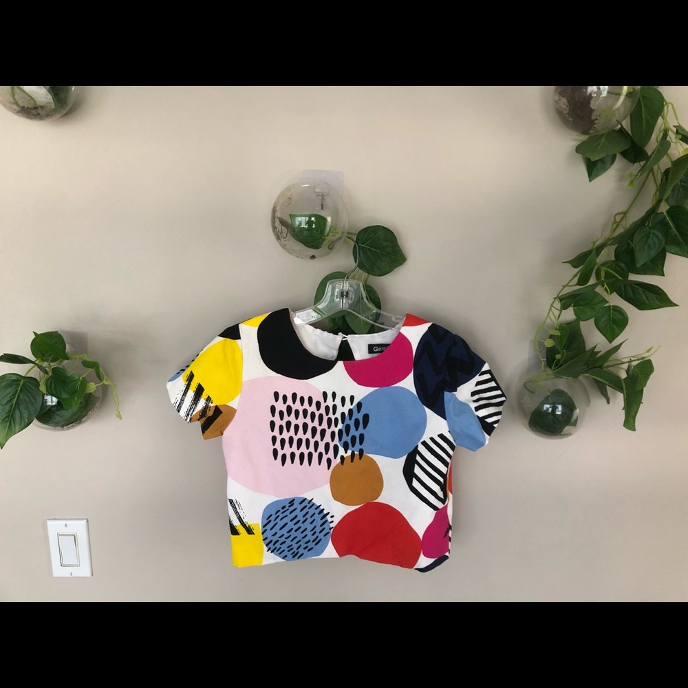 Japanese Colorful Boxy Crop Top
